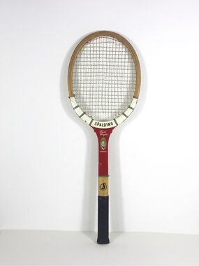 1940’s-50’s Pancho Gonzalez Spalding Vintage Wooden Tennis Racket signature